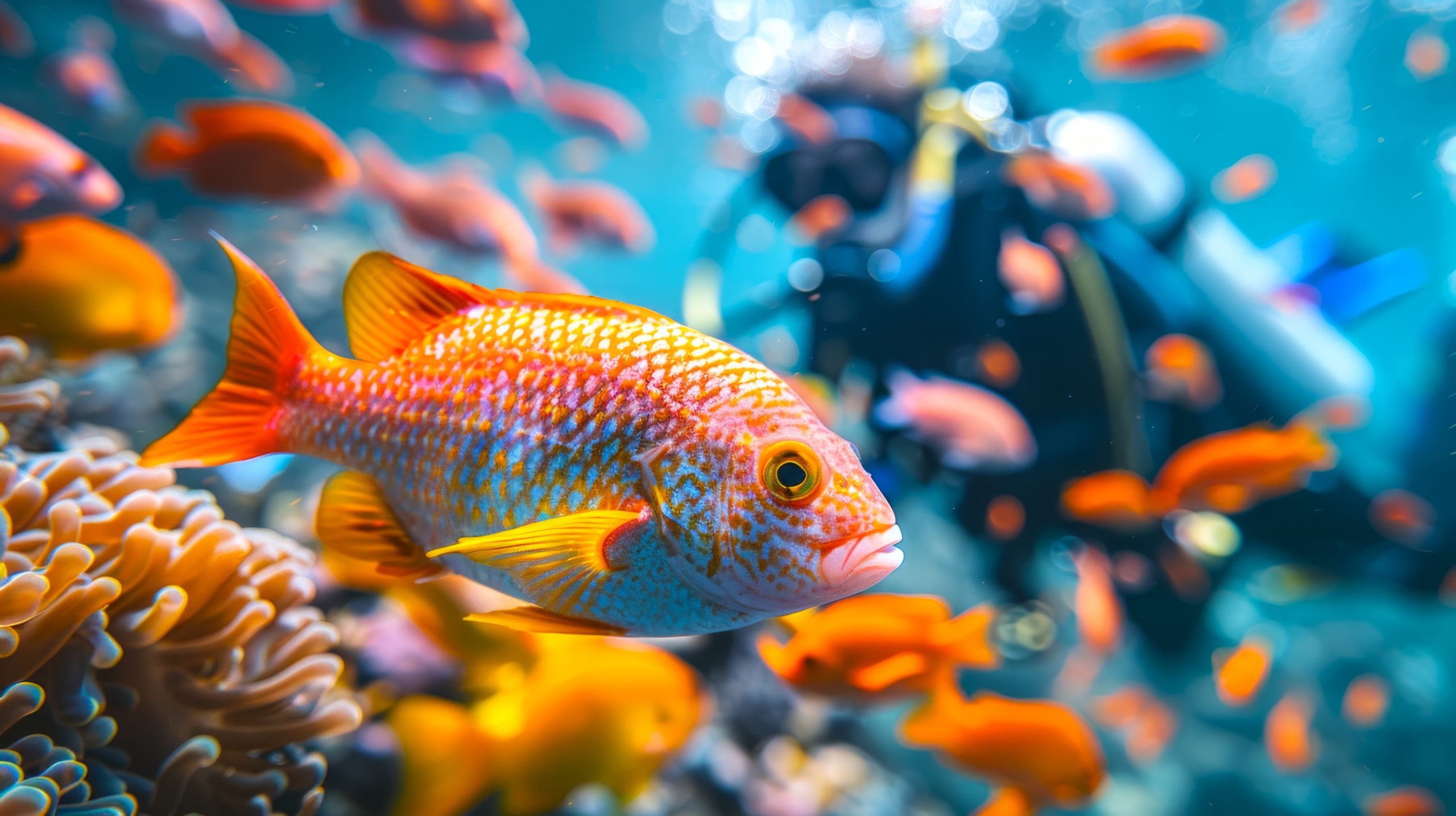 a fish swimming in water